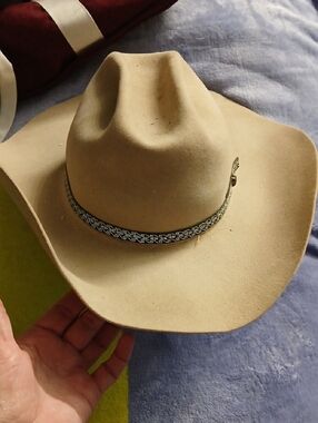 Stetson Tan Western Felt Cowboy Hat with Decorative Band